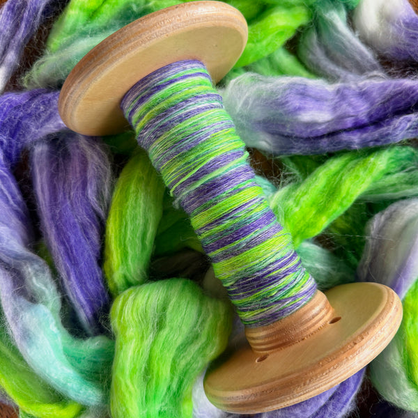 Atlantisite - Hand Dyed and Handspun - Merino Bamboo Nylon Blend
