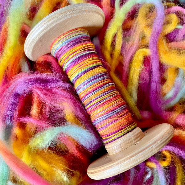 Burnt Peacock -Handspun and Hand Dyed Shaniko Wool - 2 Ply Yarn