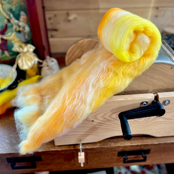 Daffodils - Blended Fiber Batt - Merino and Tussah Silk, 2.8 oz