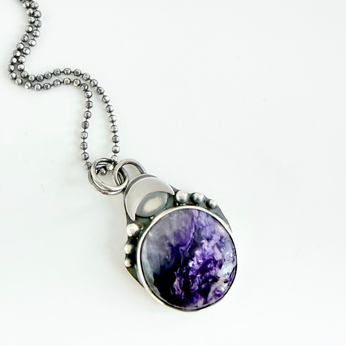 Planetary Series VIII - Charoite Sterling Silver - Pendant - Necklace