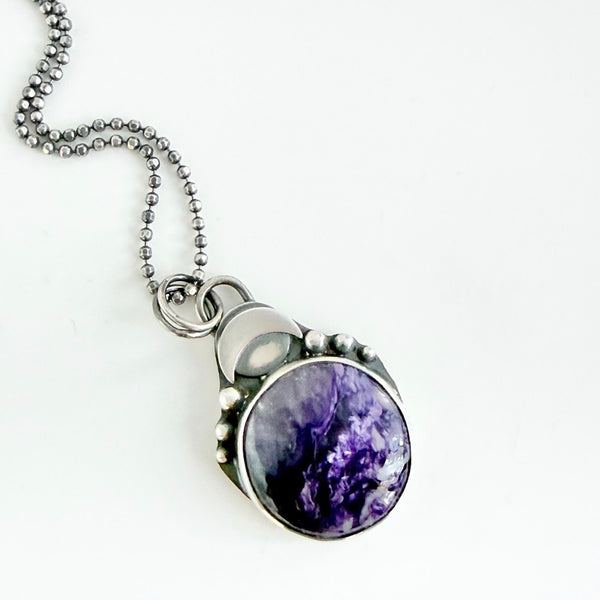 Planetary Series VIII - Charoite Sterling Silver - Pendant - Necklace