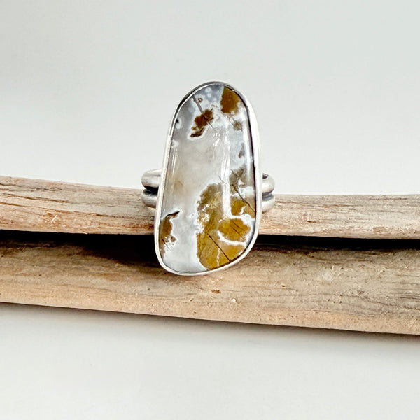 Specimen Ring - Agate Beach Stone - Sterling Silver - Size 8