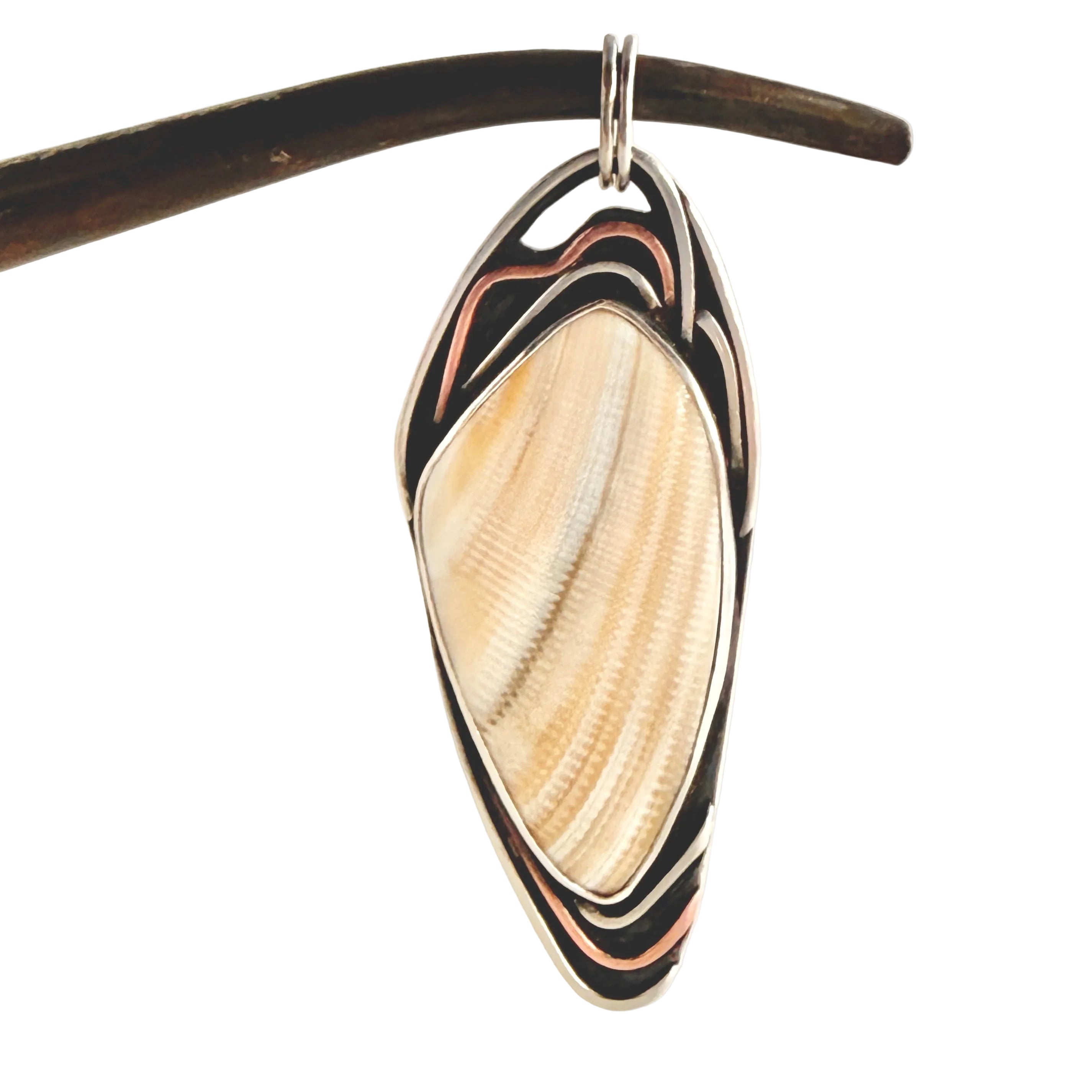 Specimen Pendant - Sterling and Copper - Shell
