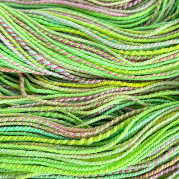 Vernal Equinox - Hand Dyed and Handspun Yarn - Targhee Wool - 2ply - 222 yards