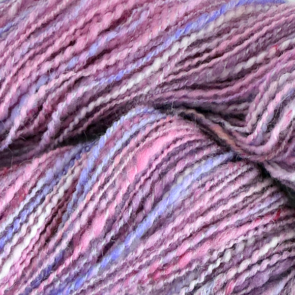 Sweet Peas - Blended Batt - Rambouillet - Silk, Kid Mohair Locks Blend- Handspun - 2ply Yarn - 196 yards