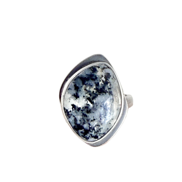 Custom Order - Specimen Ring - Beach Stone - Agate - Sterling Silver - Size 8.75