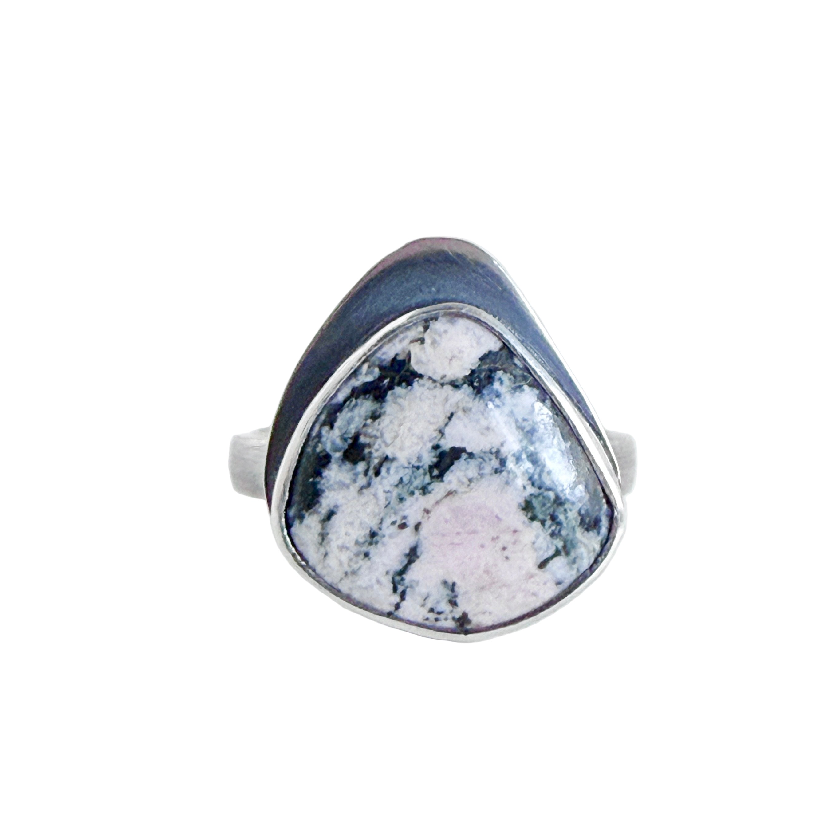 Custom Order - Specimen Ring - Beach Stone - Agate - Sterling Silver - Size 9