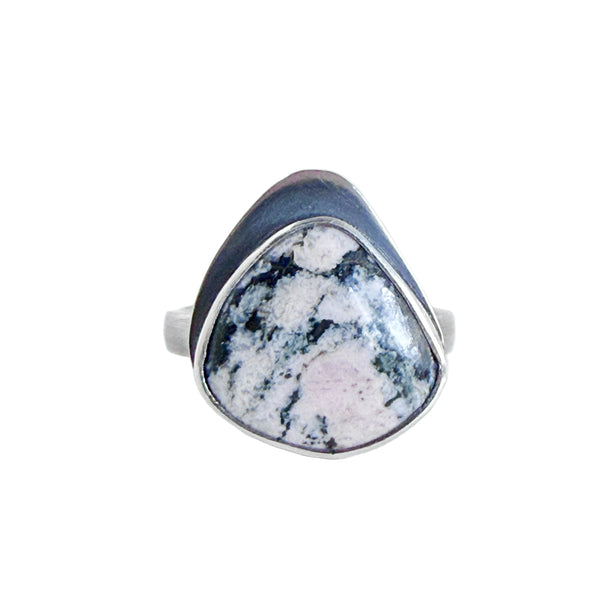 Custom Order - Specimen Ring - Beach Stone - Agate - Sterling Silver - Size 9