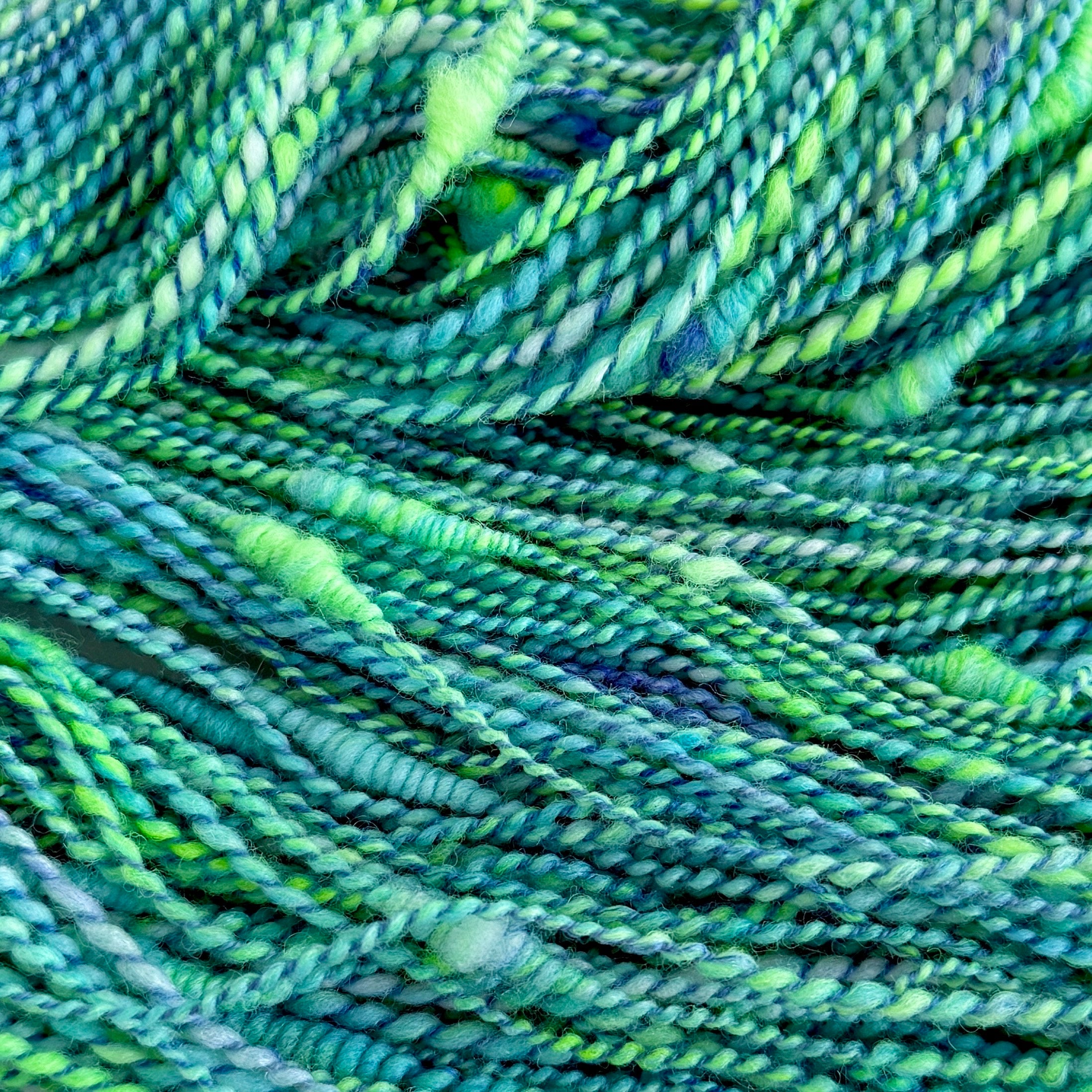 Hydrangeas - Blended Batt - Rambouillet Merino - Bamboo Tussah Silk Blend- Handspun - 2ply - Coils - Yarn - 196 yards