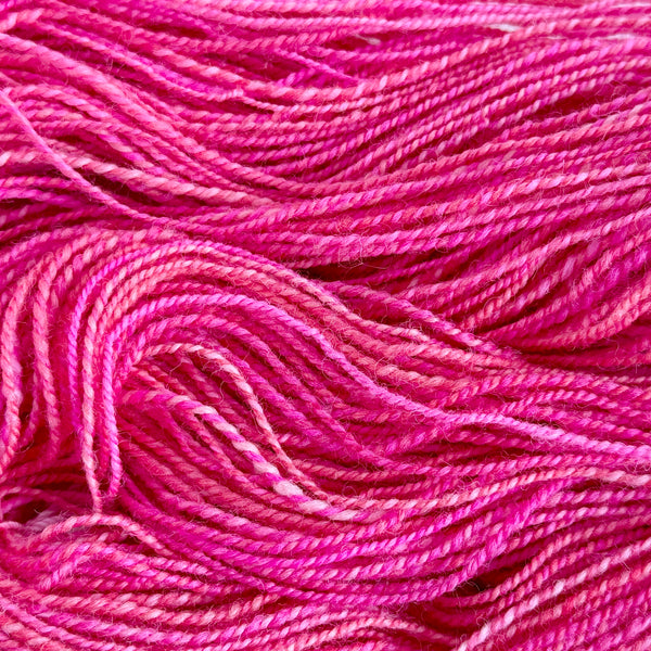 Fireweed - Hand Dyed and Handspun Yarn - Kent Romney Wool - 2ply - 230 yards
