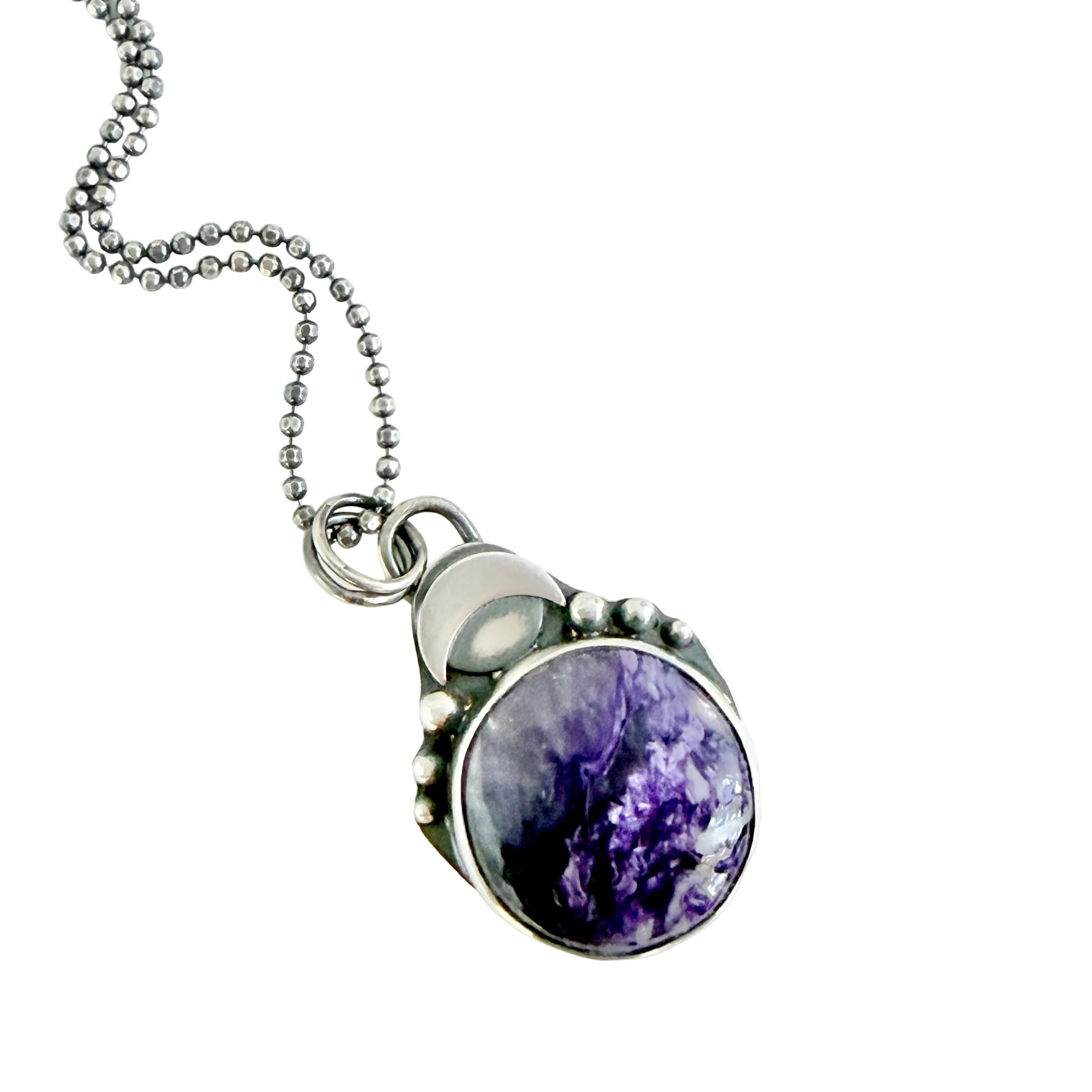 Planetary Series VIII - #5 - Charoite - Sterling - Lunar - Pendant